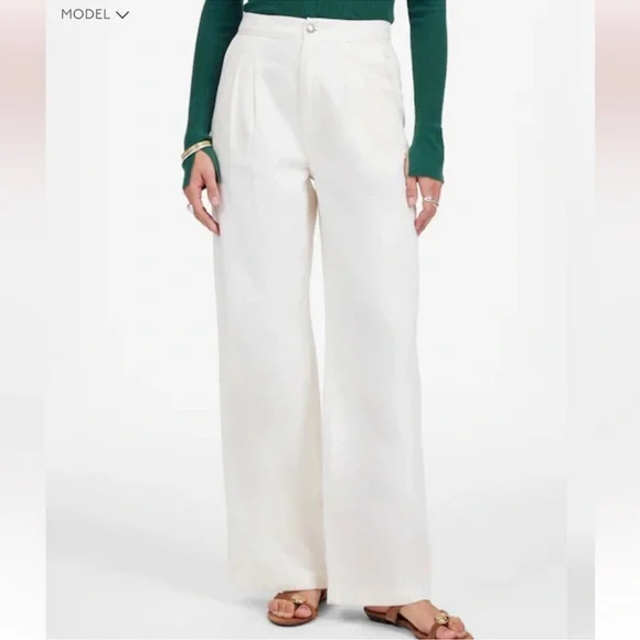 Madewell The Harlow Wide Leg Trouser Jean Size 29 Cream High Rise Relaxed Fit CL - Picture 2 of 14